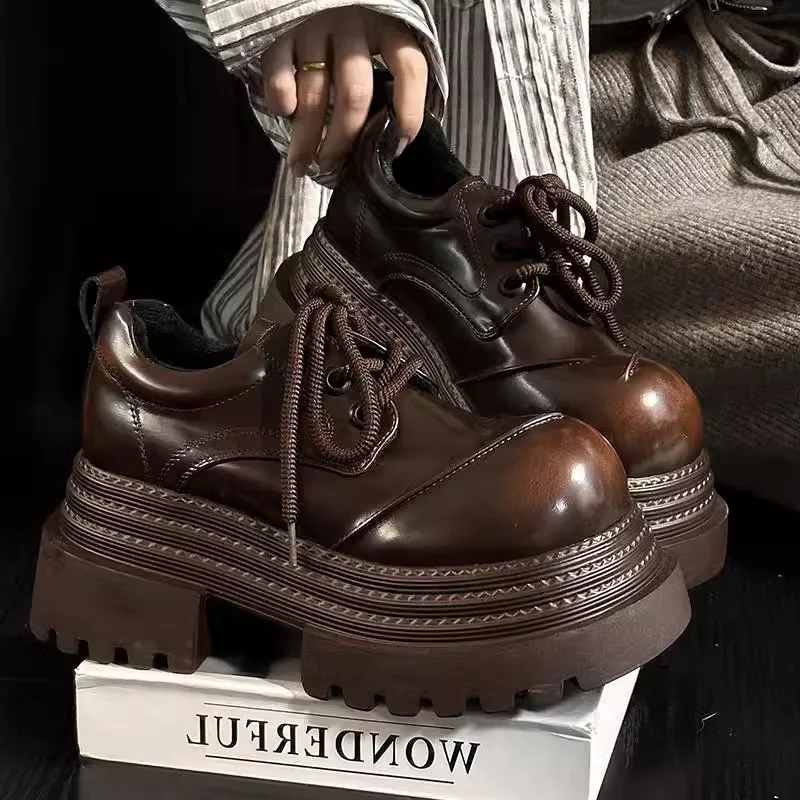 Leather Work Women Shoes - Women Retro Loafers 2025 Spring New