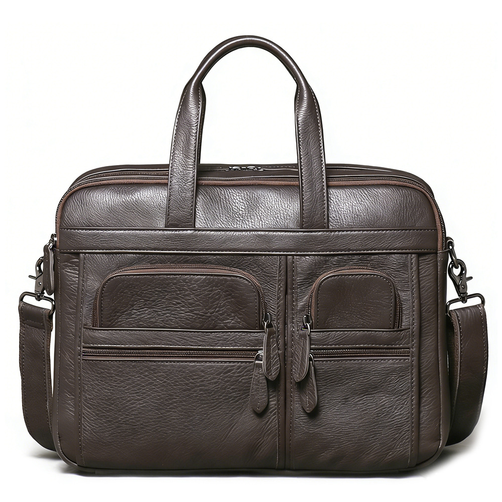 Men's Genuine Leather Briefcas - огляд і ціна Leather Work Laptop Bag