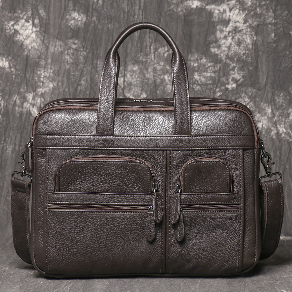 Men's Genuine Leather Briefcas - огляд і ціна Leather Work Laptop Bag