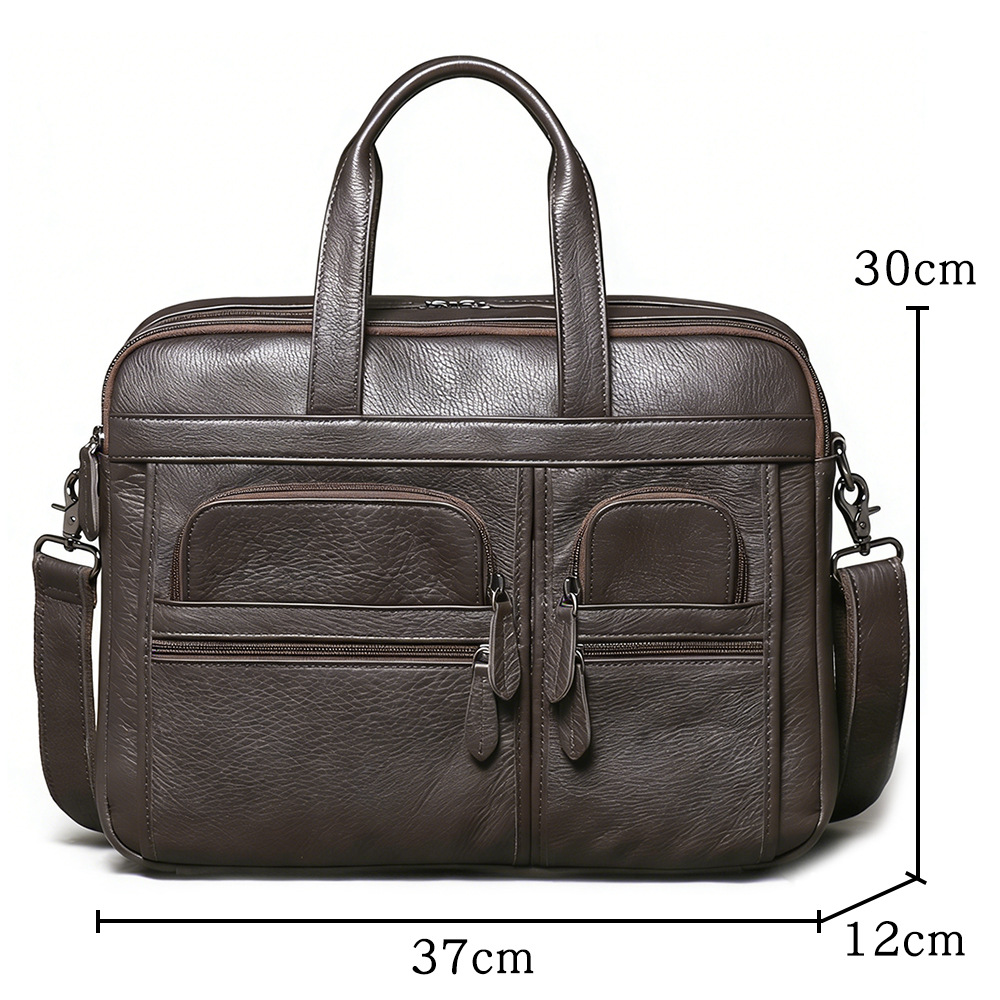 Men's Genuine Leather Briefcas - огляд і ціна Leather Work Laptop Bag
