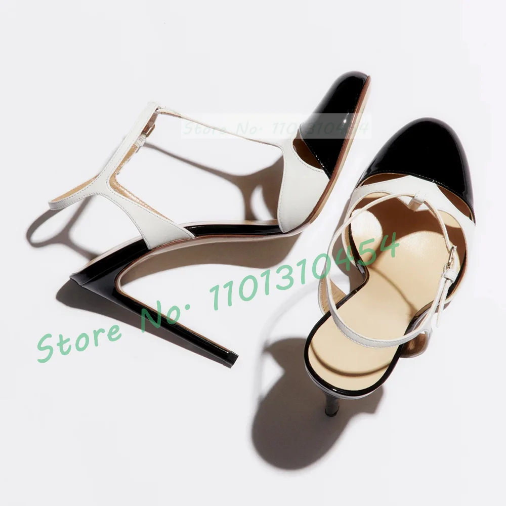 Two Tones T-bar Sandals For Wo - огляд і ціна Leather Work Women Shoes
