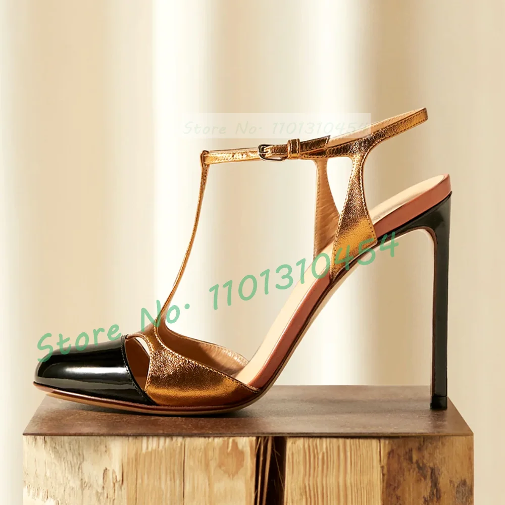 Two Tones T-bar Sandals For Wo - огляд і ціна Leather Work Women Shoes