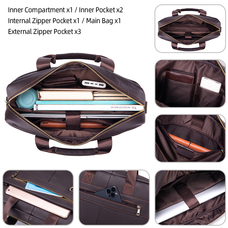 Men's Vintage Genuine Leather  - огляд і ціна Leather Work Laptop Bag