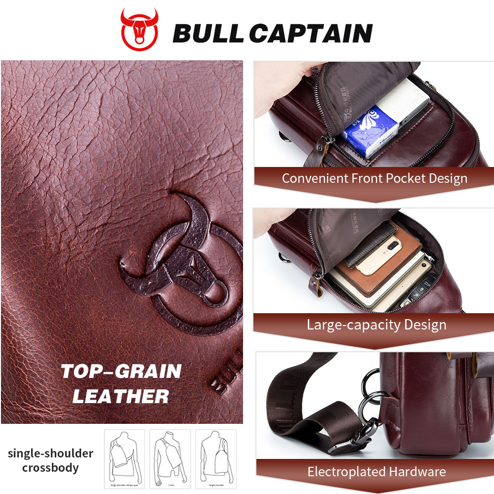 BULLCAPTAIN Genuine Leather Ch - огляд і ціна Leather Work Laptop Bag