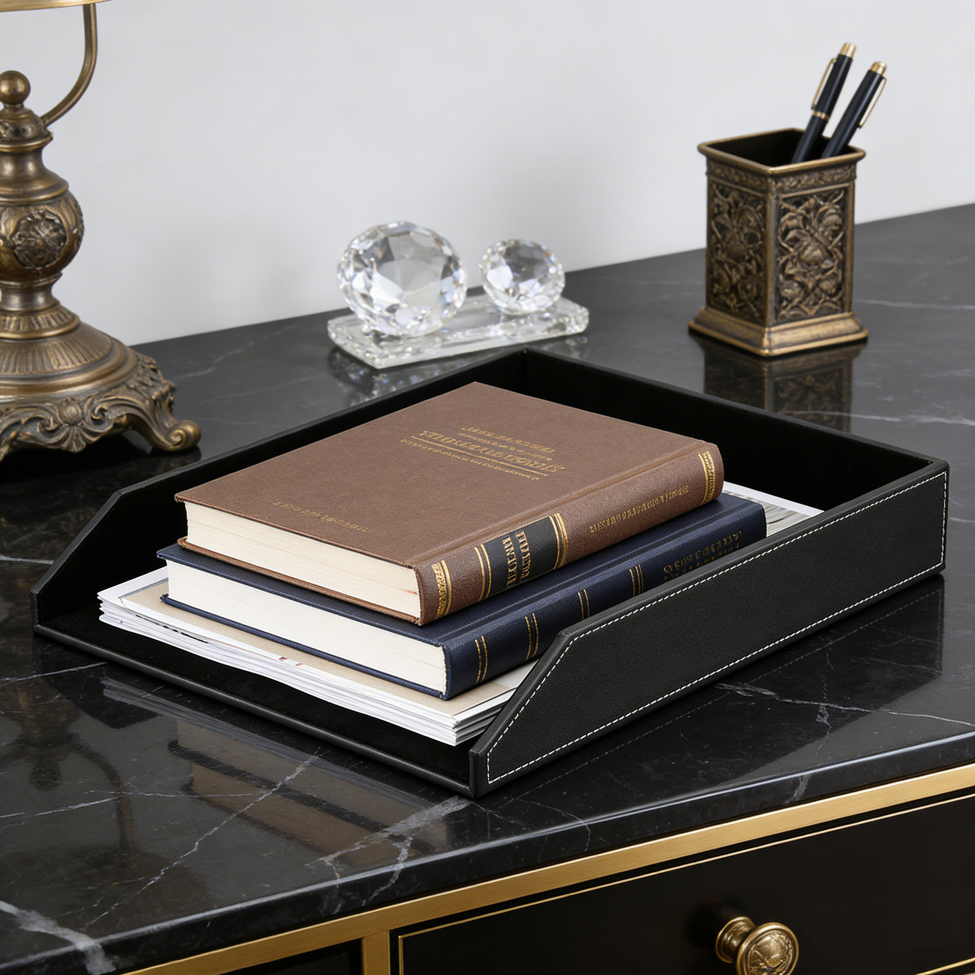 Office Leather File Tray for A - огляд і ціна Leatherwork Desk