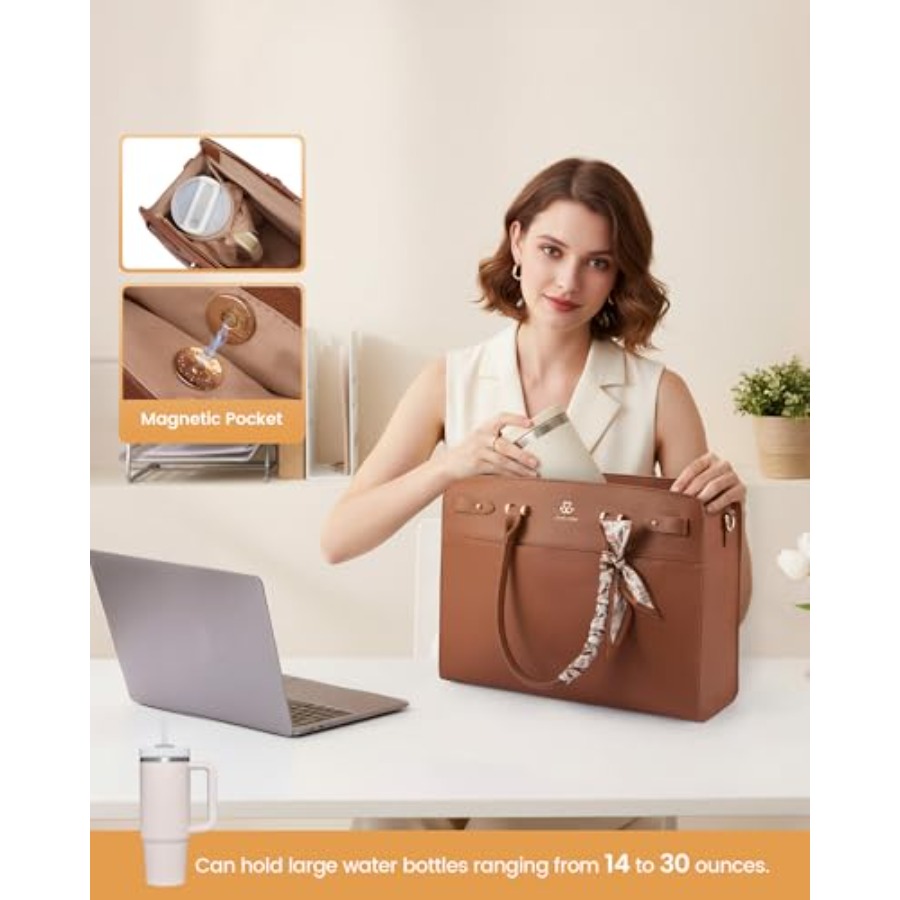 LOVEVOOK Laptop Tote Bag for W - огляд і ціна Leather Work Laptop Bag