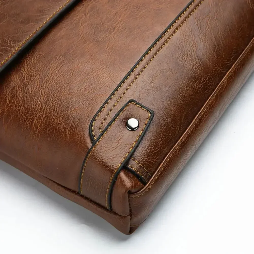 Briefcase For Men PU Leather T - огляд і ціна Leather Work Laptop Bag