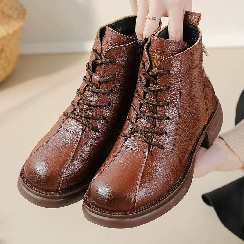 New Autumn Cowhide Mid-Heel So - огляд і ціна Leather Work Women Shoes