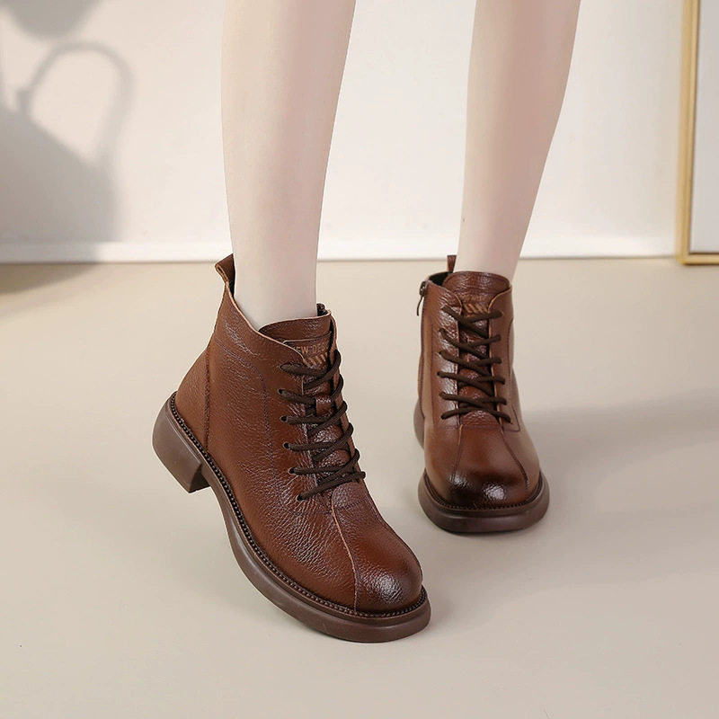New Autumn Cowhide Mid-Heel So - огляд і ціна Leather Work Women Shoes