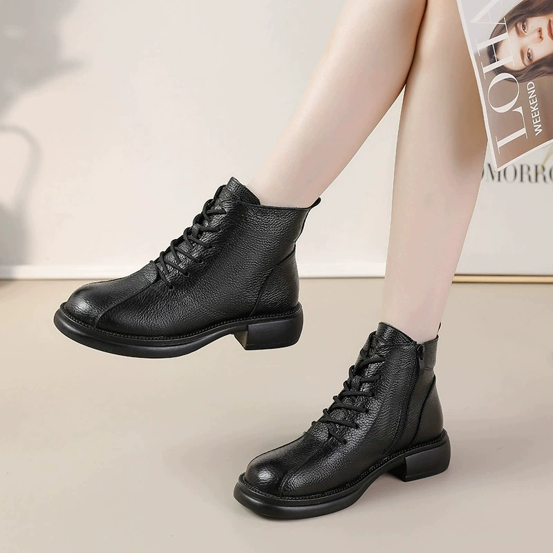 New Autumn Cowhide Mid-Heel So - огляд і ціна Leather Work Women Shoes