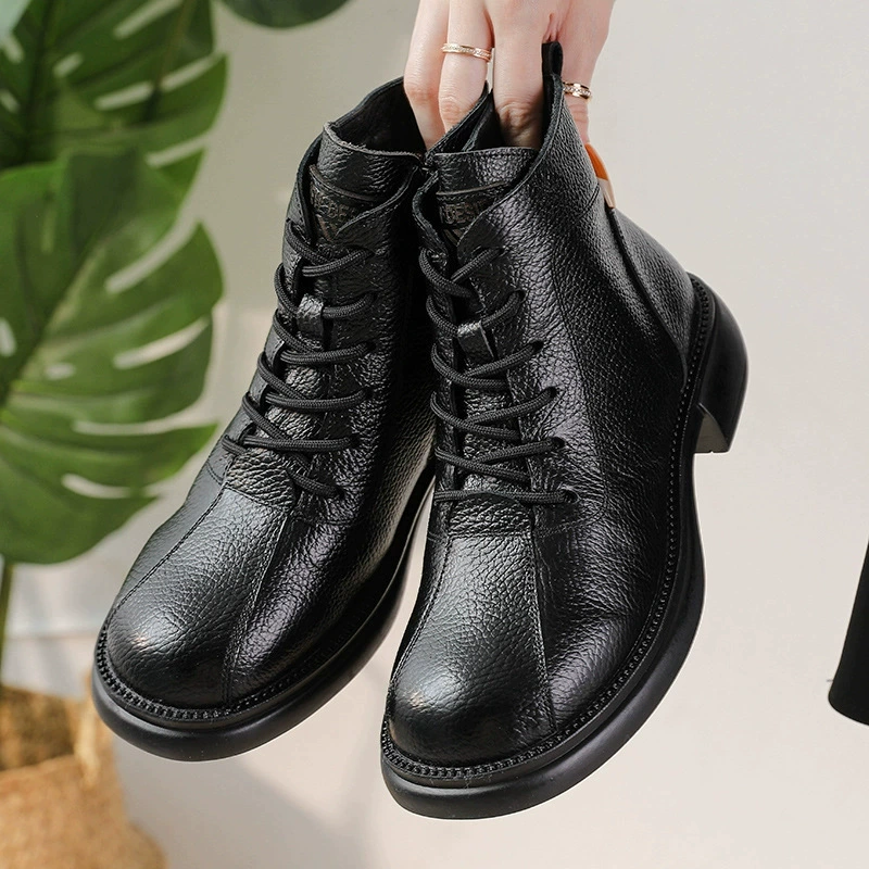 New Autumn Cowhide Mid-Heel So - огляд і ціна Leather Work Women Shoes