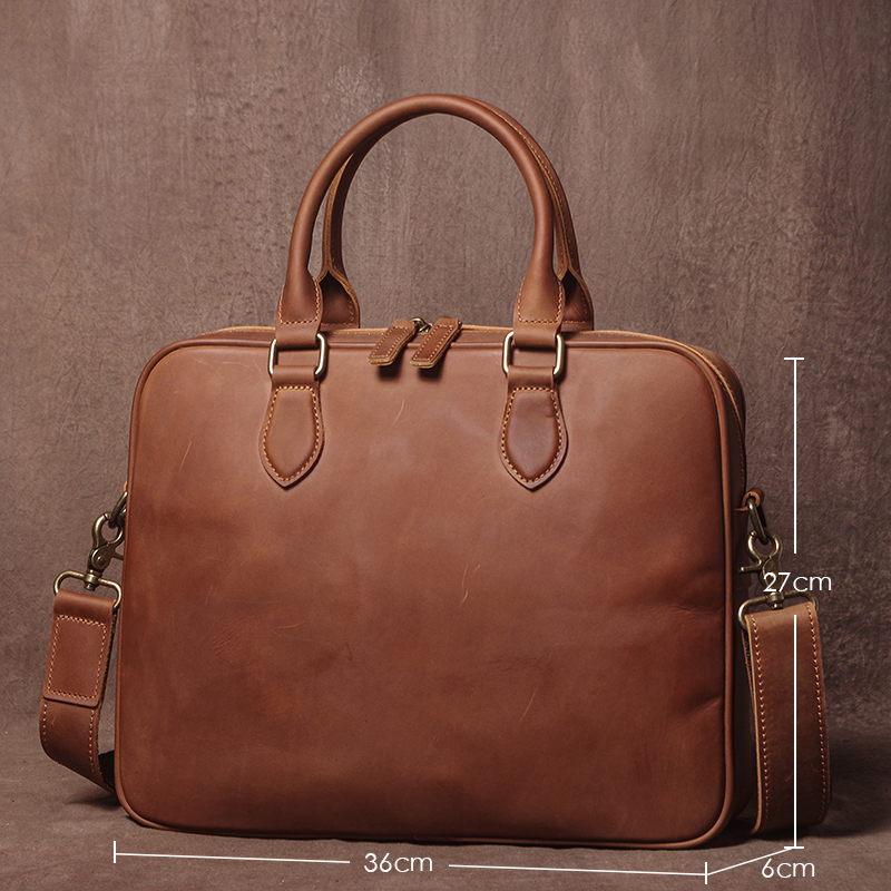 GURO Men Crazy Horse Cowhide B - огляд і ціна Leather Work Laptop Bag
