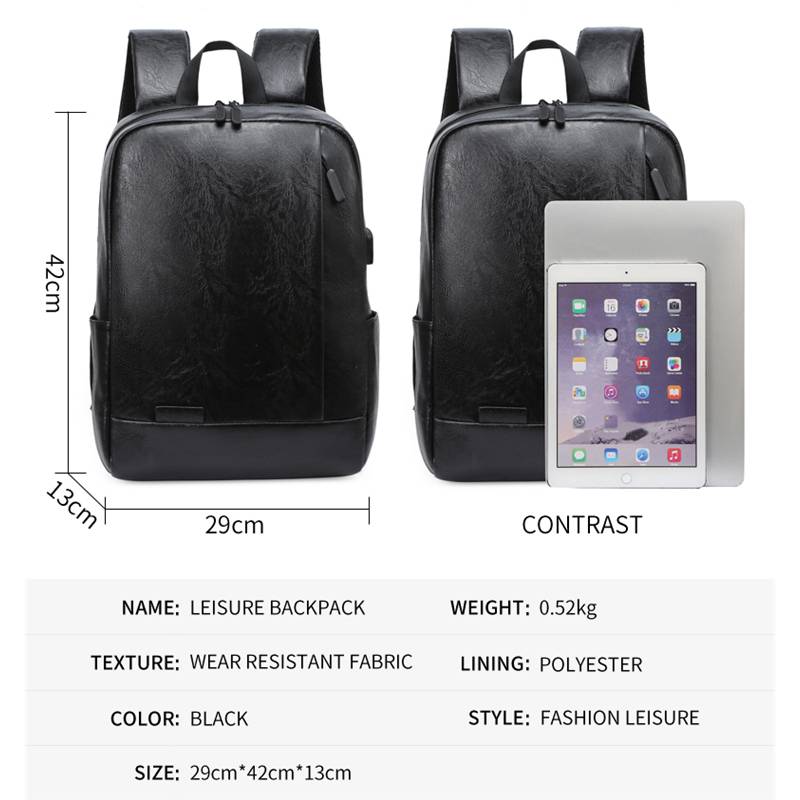 Men Fashionable Backpack PU Le - огляд і ціна Leather Work Laptop Bag