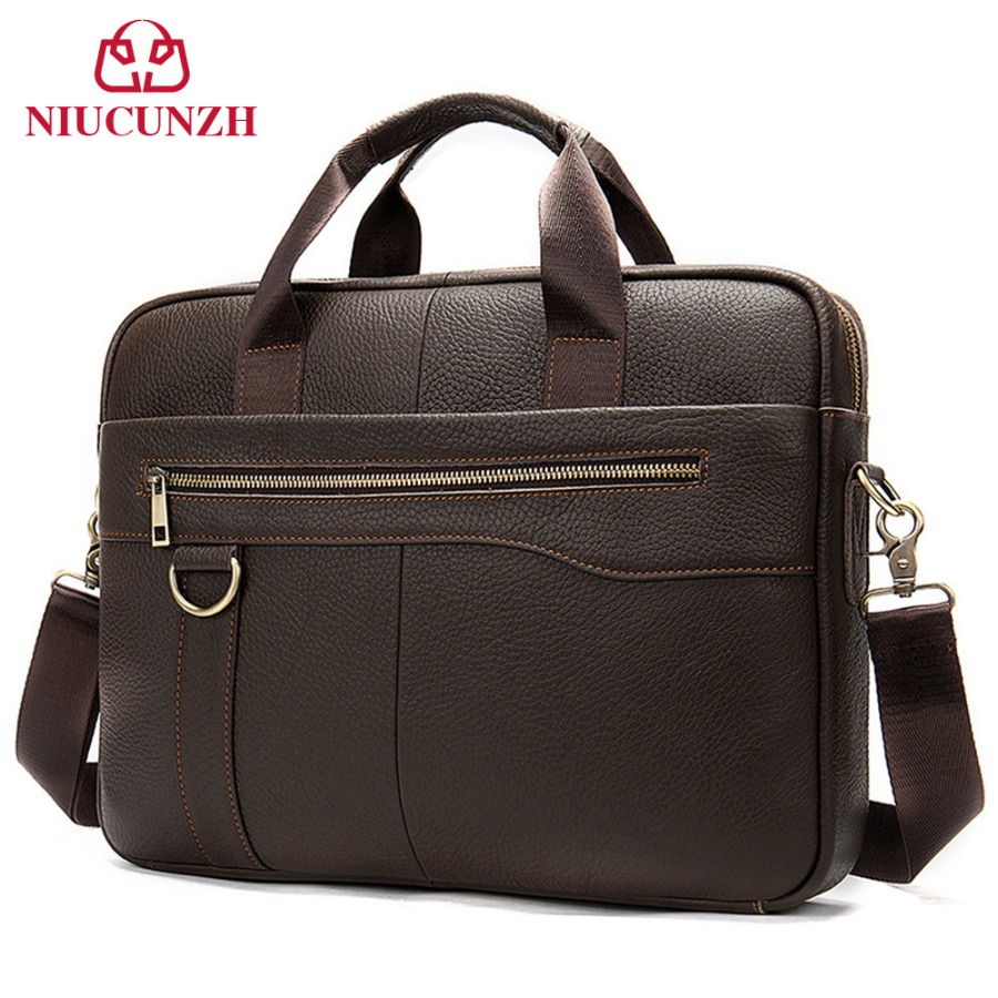 【New Arrival】Men's Genuine Lea - огляд і ціна Leather Work Laptop Bag